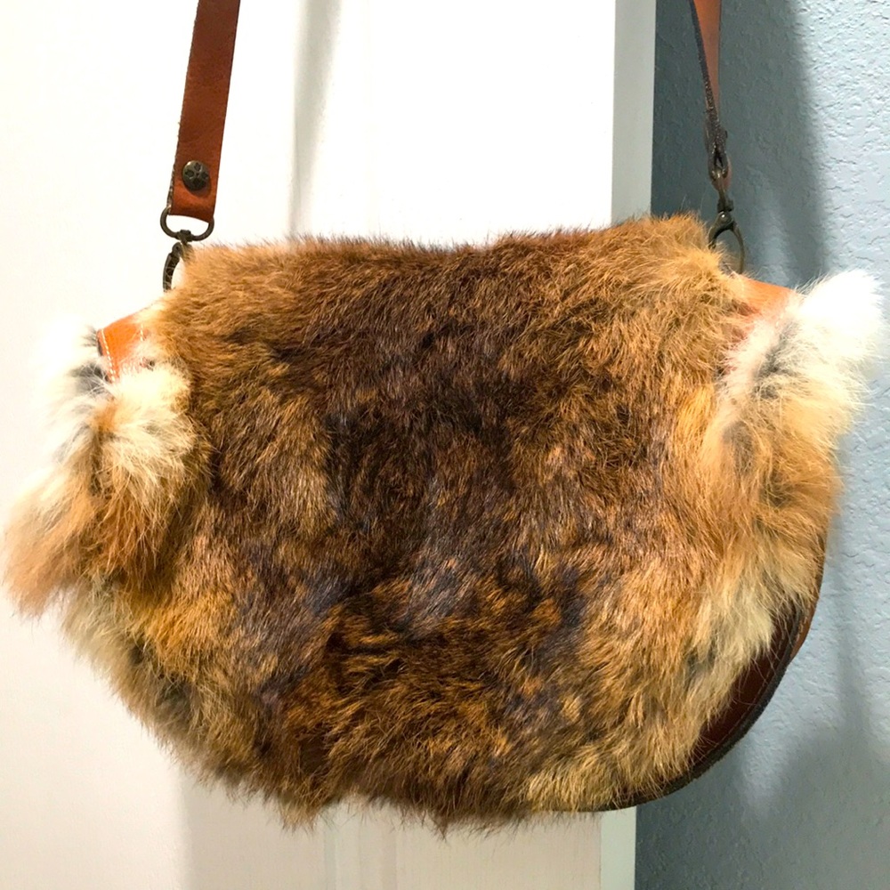 Patricia Nash leather & fur purse